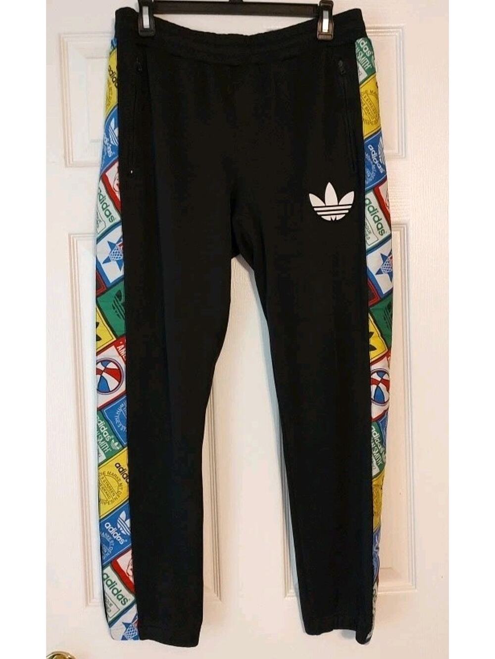 Men's Adidas Originals tape label track jersey pants - Medium